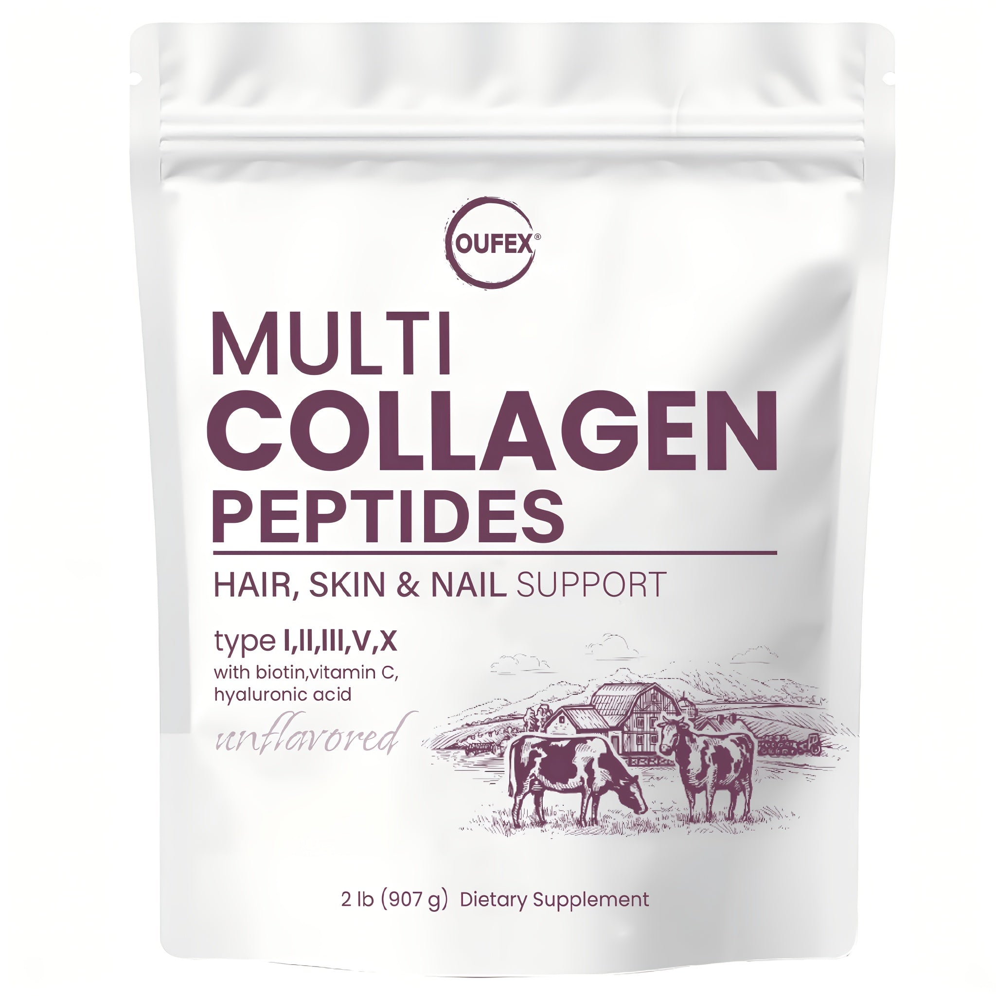 Oufex Multi-Source Collagen Powder - Collagen Complex with Skin Nutrients - Natural Flavor