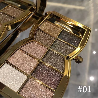 Eyeshadow Palette 10 Colors - Shimmer & Matte Shades with Brush and Mirror, Long Lasting Pigmented Eye Makeup for Festival Party Daily