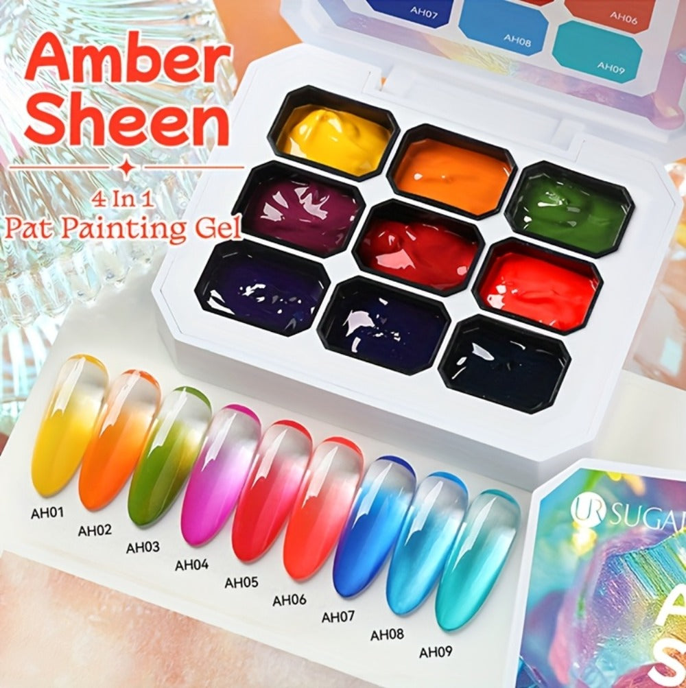 UR SUGAR 4IN1 Pat Ombre Gel Nail Polish Easy Gradient Painting Gel for DIY French Nail Manicure Solid Varnishes Paint Art Gel