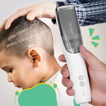 Electric Hair Clipper with Automatic Suction — USB Rechargeable, Portable Self-Cutting Design, Smooth & Easy Styling, Professional Home Hair Clipper, Holiday Gift
