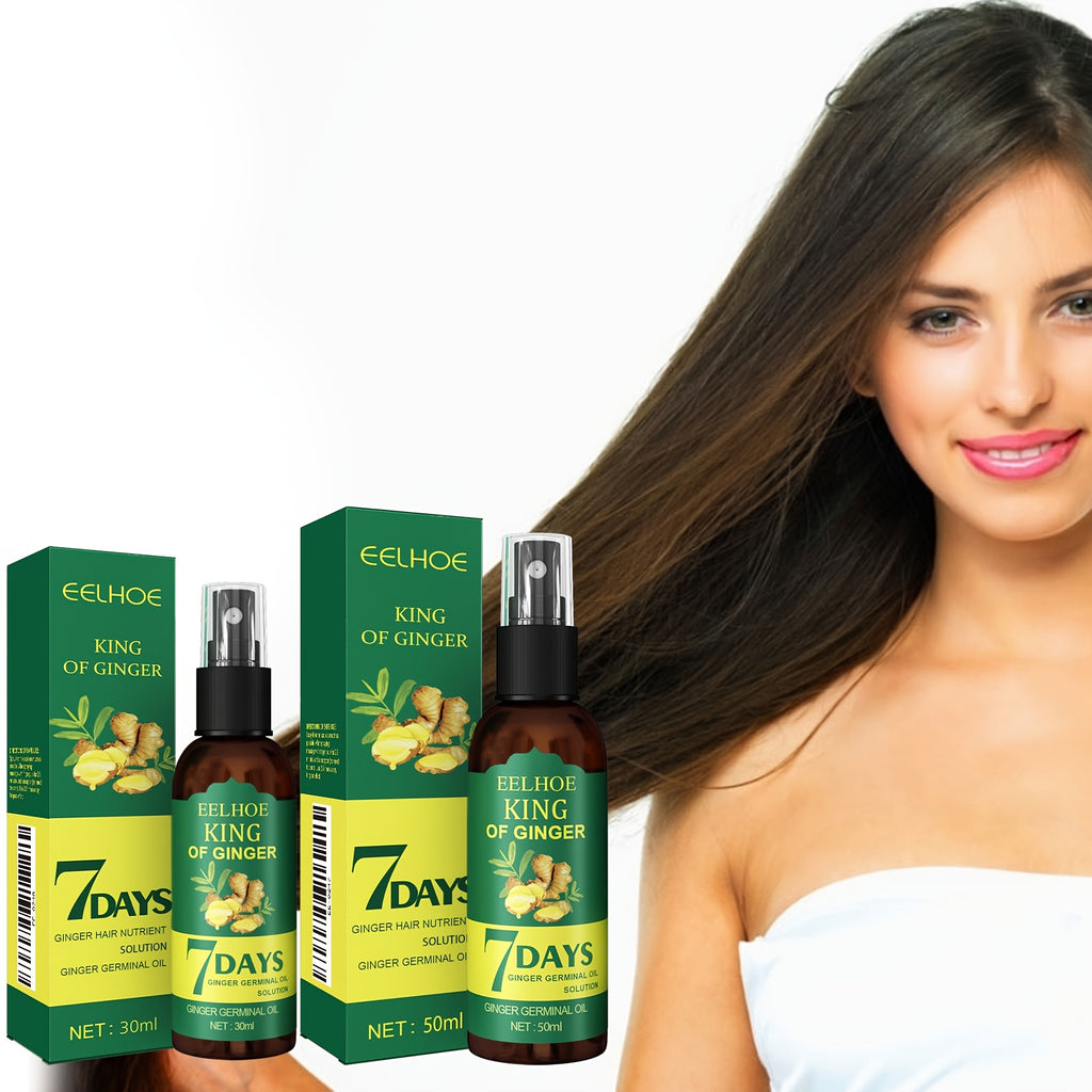 6pcs Seven-Day Moisturizing Ginger Hair Oil Spray, Suitable for Dry, Frizzy, And Curly Hair, Making It Easier to Comb, Nourishing, Gentle on The Skin, And Suitable for All Hair Types. Enhances Overall Texture