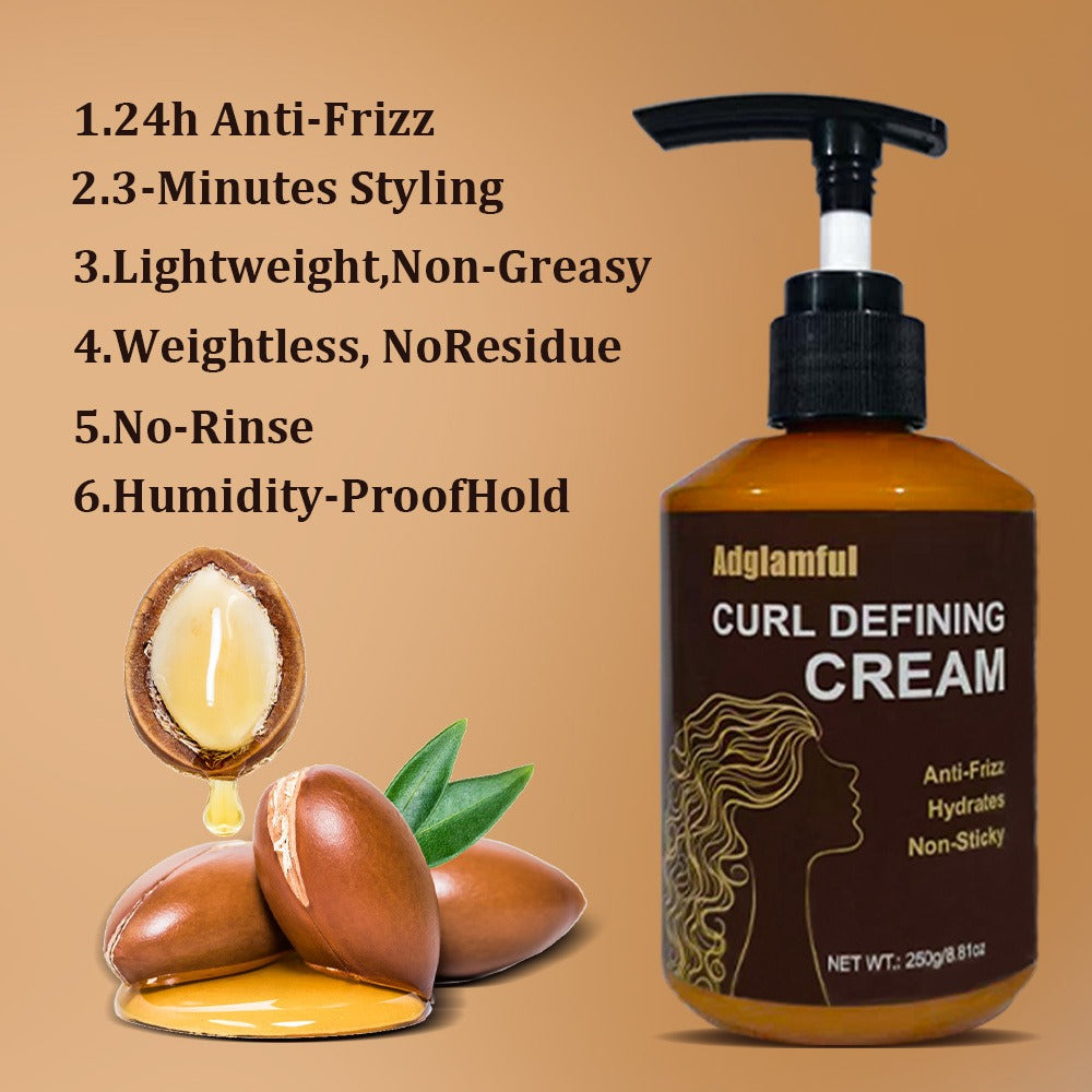 Curl Defining Cream for Wavy Curly & Coily Hair - 24-Hour Strong Hold No-Rinse Leave-In Frizz Control Styler - Lightweight Non-Greasy 3-Minute Quick Curl Definition for Women & Men All Curl Types