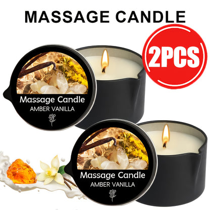 Massage Oil Candle 2-in-1 Soy Wax Scented Candle with Essential Oil Moisturizing Body Lotion Spa Pedicure Nail Salon Gift for Women 2oz