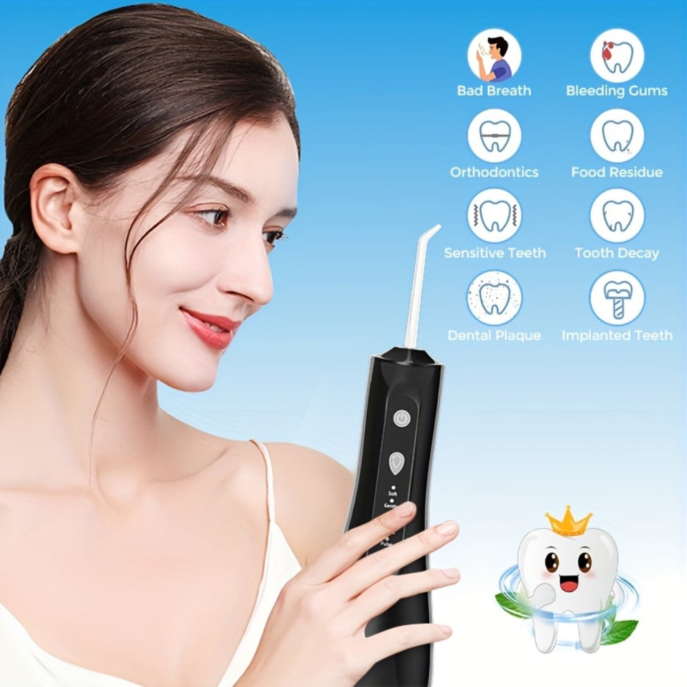 Portable Water Flosser, Expert Dental Tooth Cleaner, 10.14oz Reservoir USB Rechargeable Oral Irrigator for Home And Travel Use