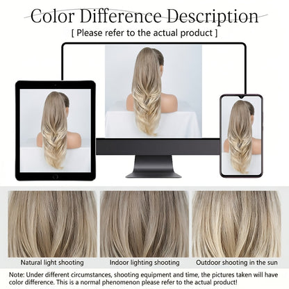 Drawstring Ponytail Extension for Women Synthetic Clip In Wrap Around Pony Tail Long Wavy Layered 26 Inch Blonde Brown Ash Brown Highlighted Multi Color No Glue No Heat