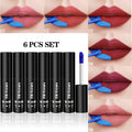 6-Color Set Metallic Blue -Off Lip Stain - Smudge-Proof Matte Velvet Formula, Waterproof And Long-Lasting Lip Gloss with Electric Blue And Cobalt Shades, Hypoallergenic Vegan for All Skin Tones, Perfect Women'S Gifts