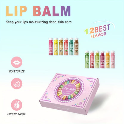 Lip Balm Gift Set 48pcs MISS FACTORX - Moisturizing Lip Butter with Glycerin, Hypoallergenic Natural Finish for All Skin Types, Unisex Adult Lip Care Collection, Valentine's Mother's Day Gift