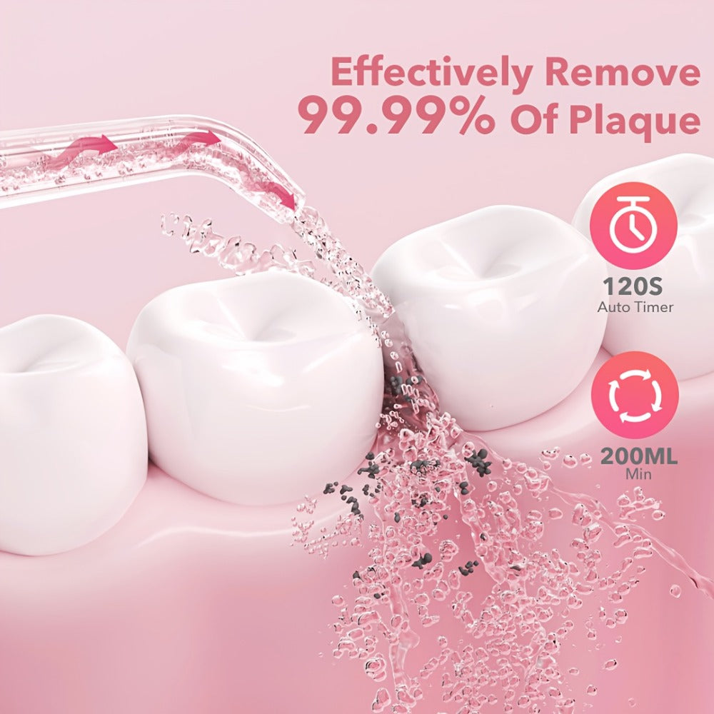 Water Dental Flosser Oral Irrigator — 5 Modes, 6 Tips, IPX7 Waterproof, 350ml Cordless Rechargeable Water Flosser for Braces, Bridges, Travel & Home Teeth Cleaning