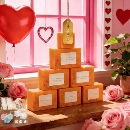 Turmeric Kojic Acid Soap Handmade Cold Process Lemon Brightening Bar for Face Body Deep Cleanse Hydrate All Skin Types Gift Set 6 12pcs