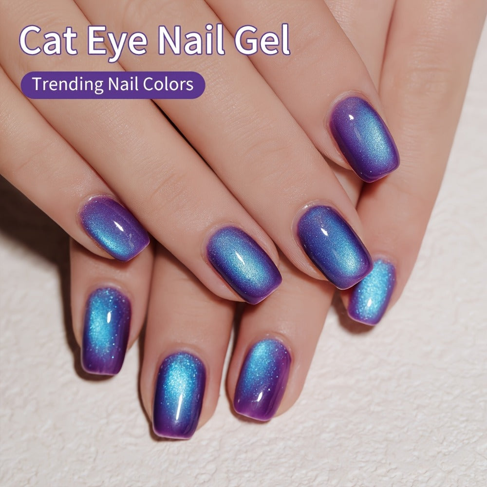 Cat Eye Nail Trends 2025 Holographic Nail Art 6pcs/Set 0.51oz Reflective Cat's Eye Magnetic Nail Gel Soaking LED Gel Salon Female Nail Art Tools Fashion Nail Gel