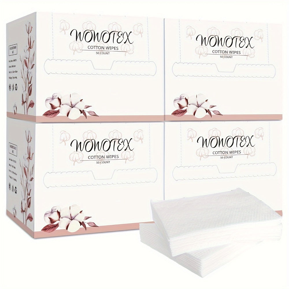 100% Cotton Disposable Face Towel Face Towel For Drying Face 50 Count/Box Extra Thick Soft One Time Use Face Towels 10"×12" Large Clean Towels For Sensitive Skin, Baby Care