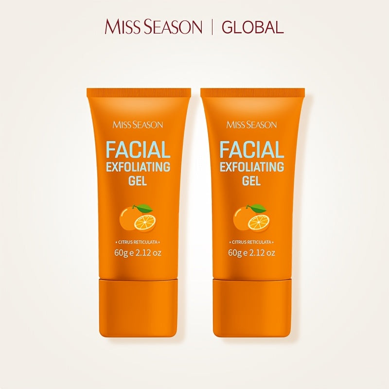 2-pack Facial Exfoliating Gel, Orange Face Exfoliator Facial Scrub, Gentle Exfoliation Deep Pore Cleansing, Moisturizing Boosts Radiance Smoothing Skin, Hypoallergenic For All Skin Types Face & Body Daily Use Gifts