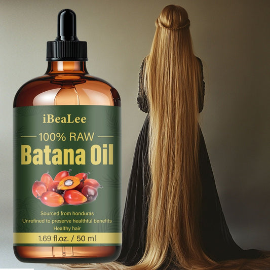 Ibealee Batana Oil - 1.69oz | Cold Pressed Essential Oil for Hair, Eyelashes & Eyebrows | Intensive Conditioner, Fortifies & Restores Damaged, Dry, Frizzy Hair | Ideal for All Hair Types, Hair Oil | Natural Hair | Cold Pressed Oil