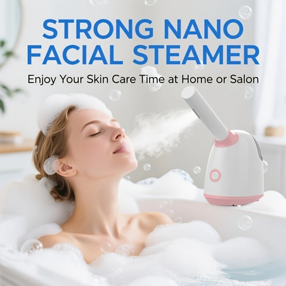 Facial Steamer Spa, Nano Ionic Facial Steamer for Deep Cleansing And Unclogging Pores, Warm Mist Humidifier Vaporizer for Facial Home Sauna SPA, Cleansing And Moisturizing Skin, Perfect Gift for Halloween, Christmas