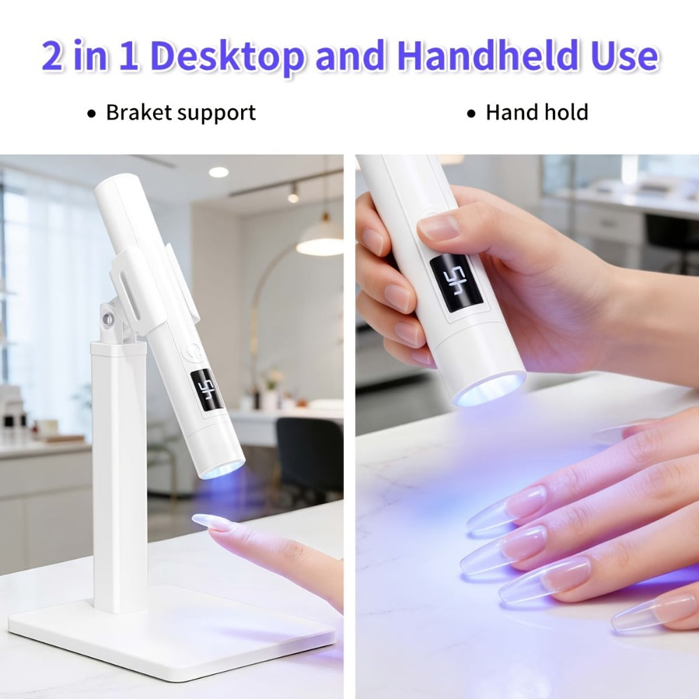 Portable LED Nail Stamper Lamp with 4 Heads, DIY French Manicure & Nail Sticker Decor Kit, One-Step for Press-on Stickers & Nail Art, Rechargeable Home Travel Manicure Set, Gift for Beginners