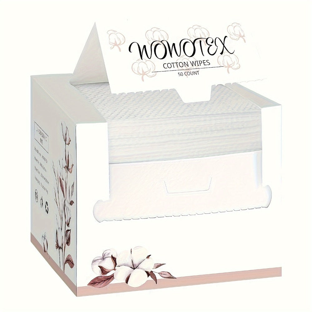 100% Cotton Disposable Face Towel Face Towel For Drying Face 50 Count/Box Extra Thick Soft One Time Use Face Towels 10"×12" Large Clean Towels For Sensitive Skin, Baby Care
