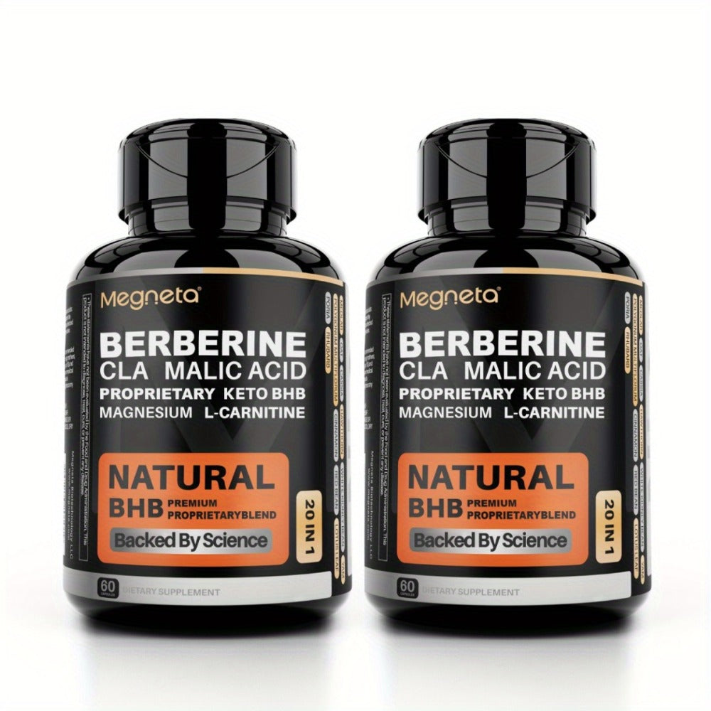 Diet Health&Digestion | 20in 1 -Advanced Keto BHB Blend, L-Carnitine, CLA, Malic Acid, Berberine-Keto|Insulin Health&Liver Health |60 Capsules, 30-Day Supply