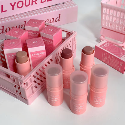 Cream Blush Stick Set 3pcs - Multifunctional Matte Brightening Formula, Long-Lasting Waterproof & Non-Greasy | Blendable Face Blush for Cheeks, Lips & Eyes | Travel-Friendly Daily Makeup
