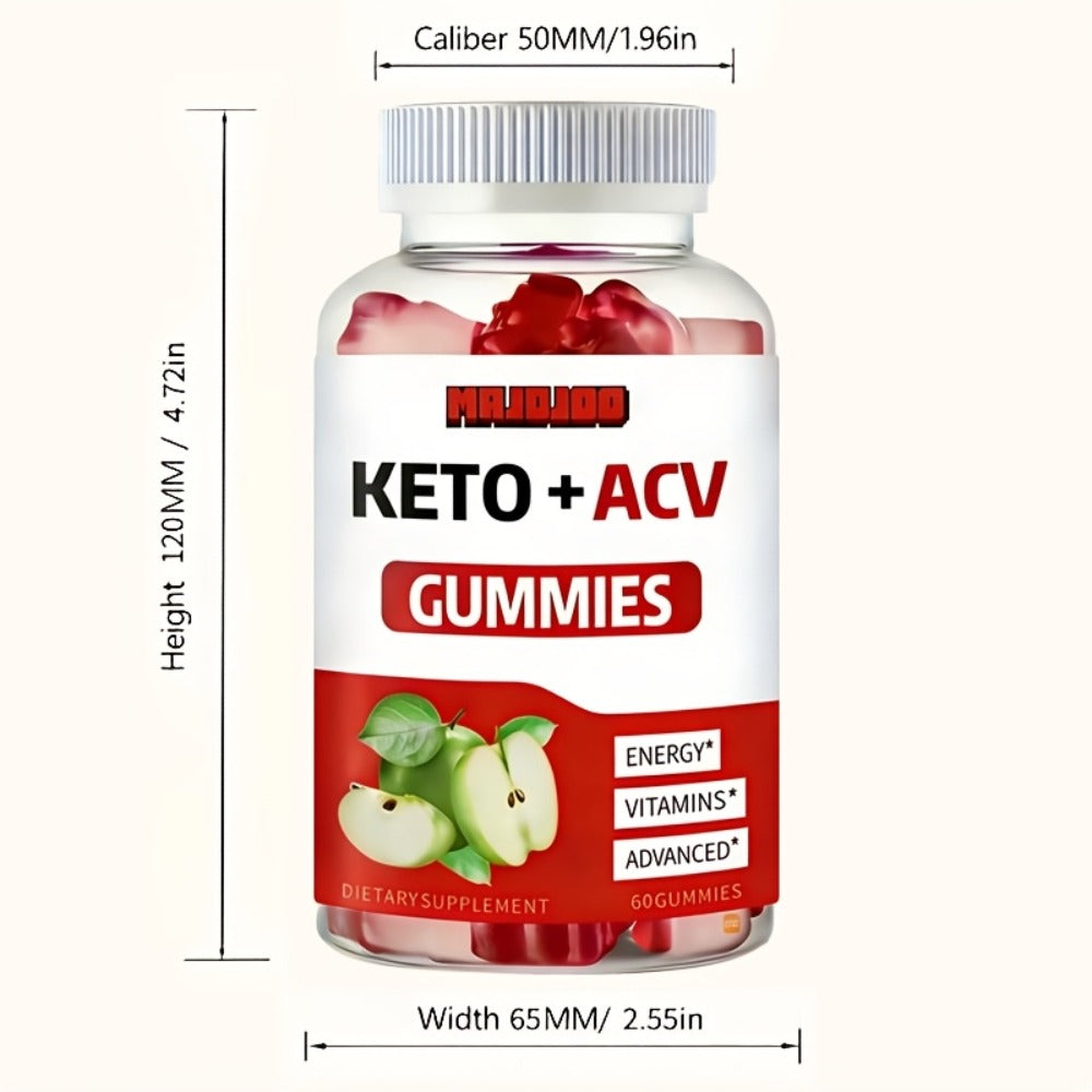 60 Vegan Keto ACV Gummies - Apple Cider Vinegar with Pomegranate Beet Juice Powder And B12, Rich In Vitamin B And C. Suitable for Men And Women, Gluten-Free