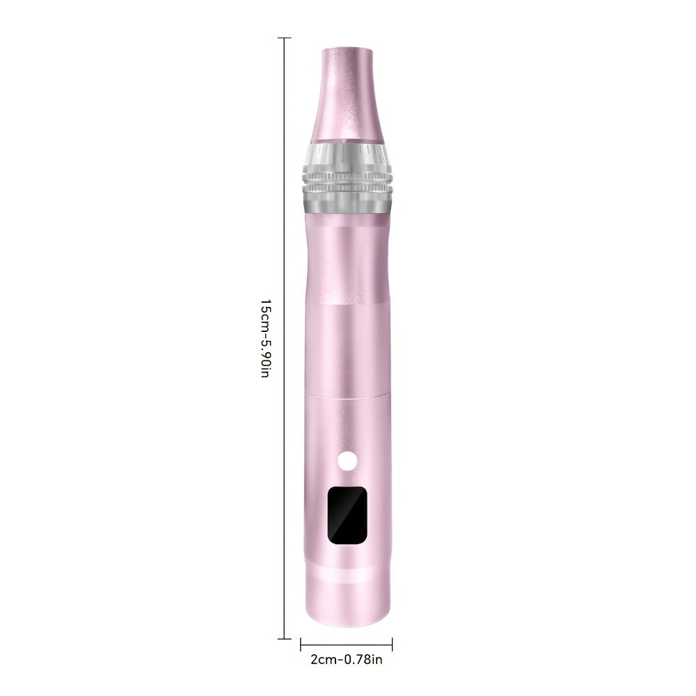 Household Skincare Electric Pen with 6 Adjustable Speeds, Wireless Design And Built-in Battery, 0.25mm Replacement Screw Heads, Available In Multiple Colors. Upgraded Aluminum Alloy Version with A Set Of 50 Accessory Heads.