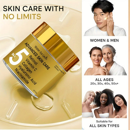5-in-1 Instant Lift Advanced Face Cream – Retinol, Vitamin C, Collagen, Hyaluronic Acid & Niacinamide, Tightening Anti-Aging Moisturizer, Unisex Luxury Formula for All Skin Types
