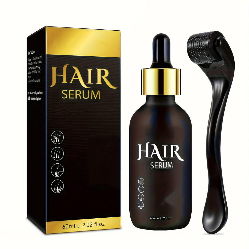 2.03oz Hair Nutrition Essence + A Roller Tool Set, Scalp Nutrition Essence, Apply to The Scalp, for Beard, Hair, Suitable for People with Sparse Hair