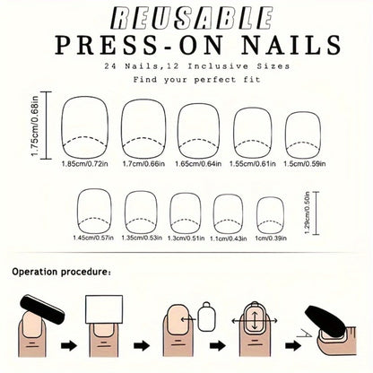 Press On Nails 216 Pieces 9 Packs - Short Floral Fake Nails Spring Summer | Plant Flower Designs Glossy Full Cover False Nail Stickers, Easy Removable Manicure Set for Women Girls
