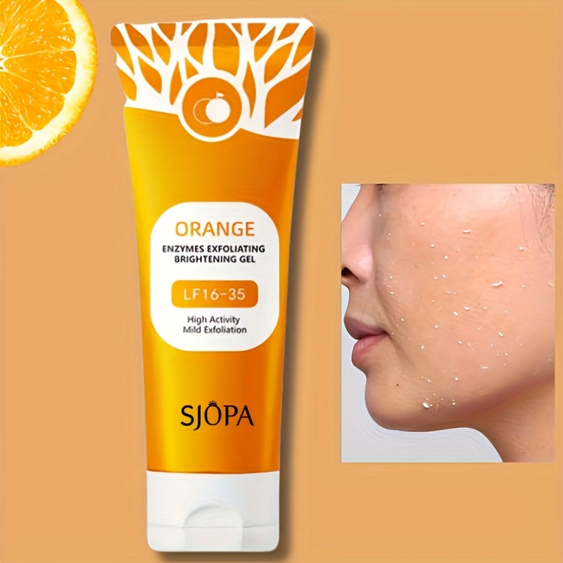 100g Orange Exfoliating Gel With Vitamin C & Salicylic Acid, Physical Exfoliant For Brightening, High Activity Formula, Alcohol-Free, Moisturizing For All Light Beige Types, Daily Use & Gift, Exfoliante Facial, Gel Exfoliante, Best Christmas Gifts