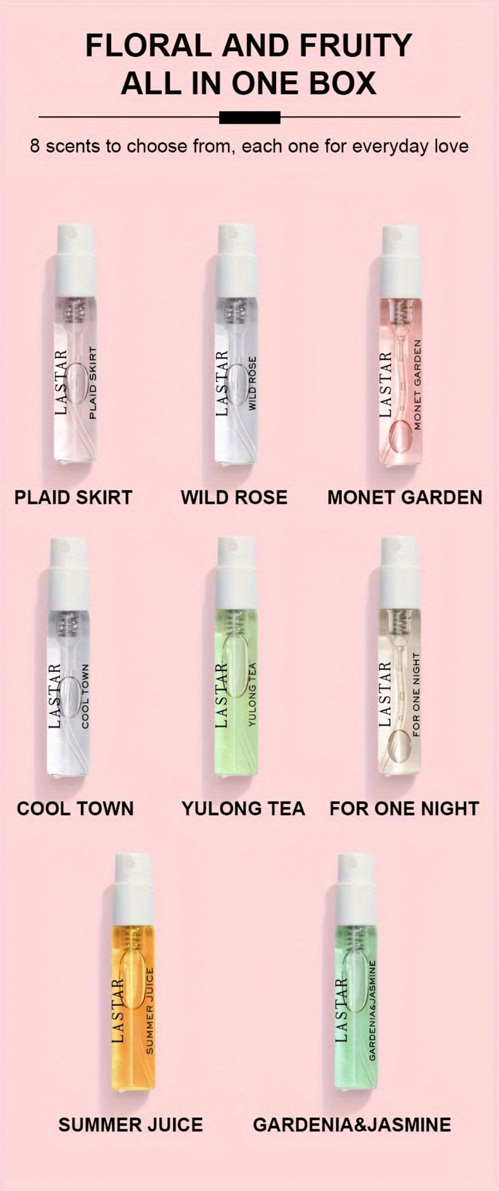 Perfume Gift Set for Women 8 Pcs Spray Fragrance Box Long Lasting Floral Fruity Citrus Woody Oriental Scents Valentine's Day Birthday Anniversary Christmas Gift Her