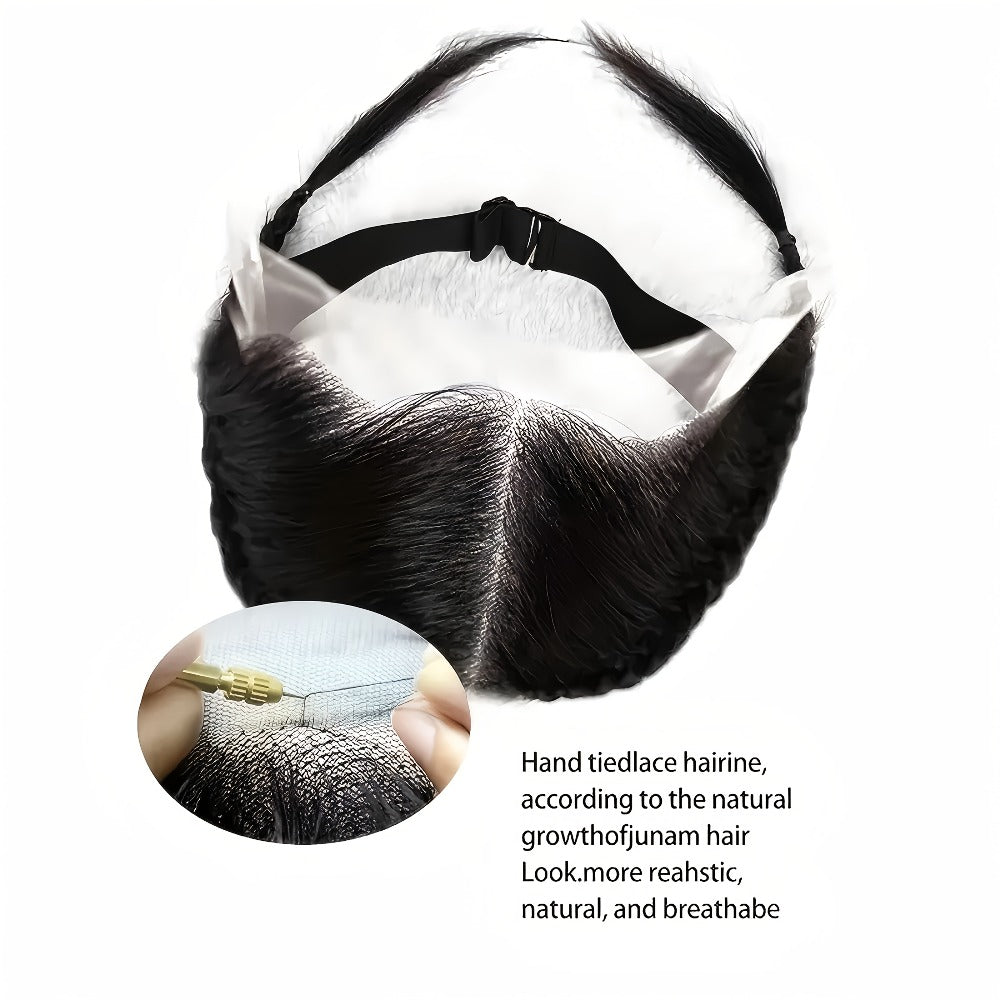 Lace Frontal Hairline Patch Human Hair 13x4 — Clip-Free, Natural Black 1B Straight, Breathable Lace, Seamless Fusion, Headband Compatible, All Skin Tones, Scalp Patch