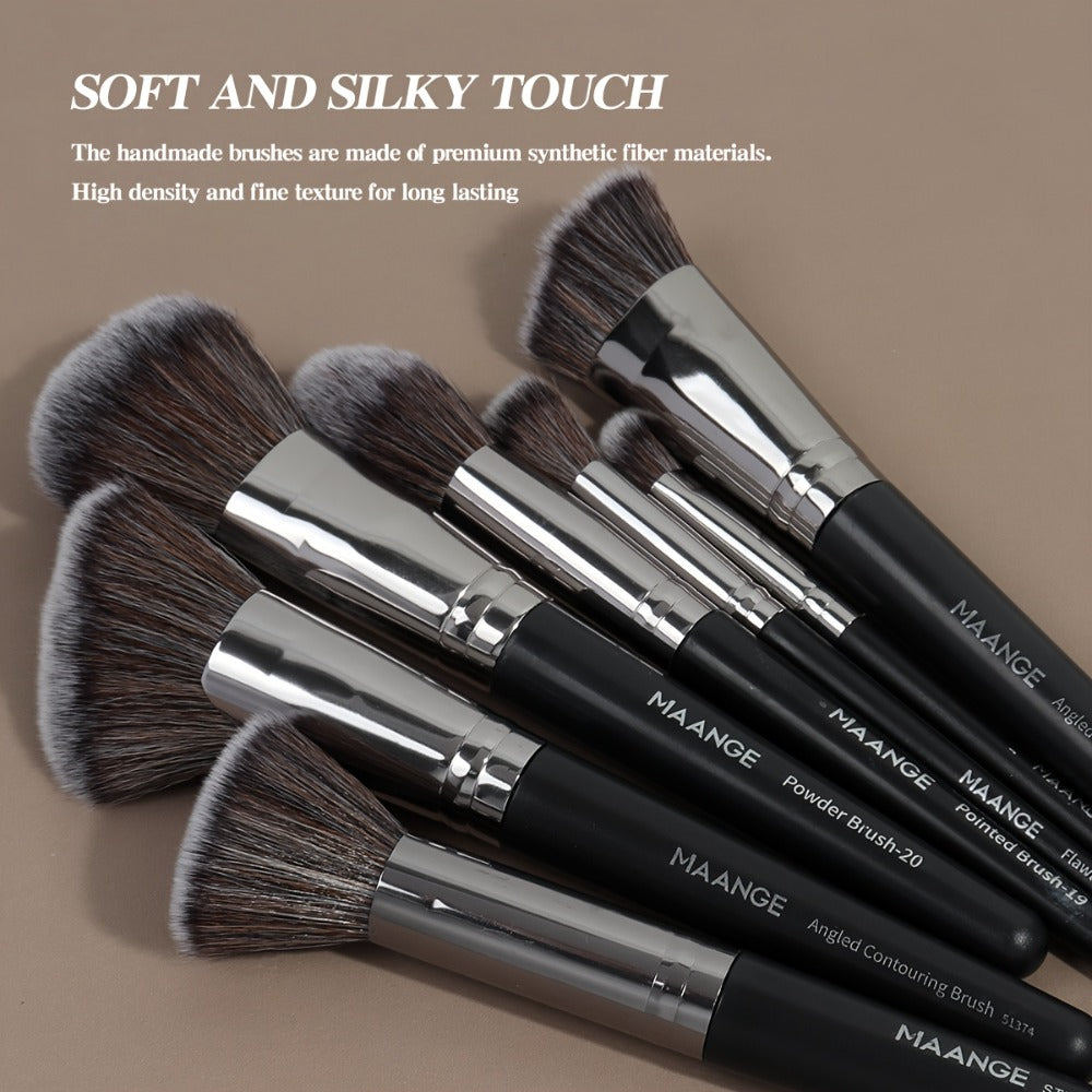 MAANGE 25pcs Professional Makeup Brush Set Paper Box Packaging Foundation Brush Blush Brush Eyeshadow Brush Basic Beginner Makeup Tools Soft And Fluffy Women's Facial Makeup Suitable for Daily Travel Campus Portable