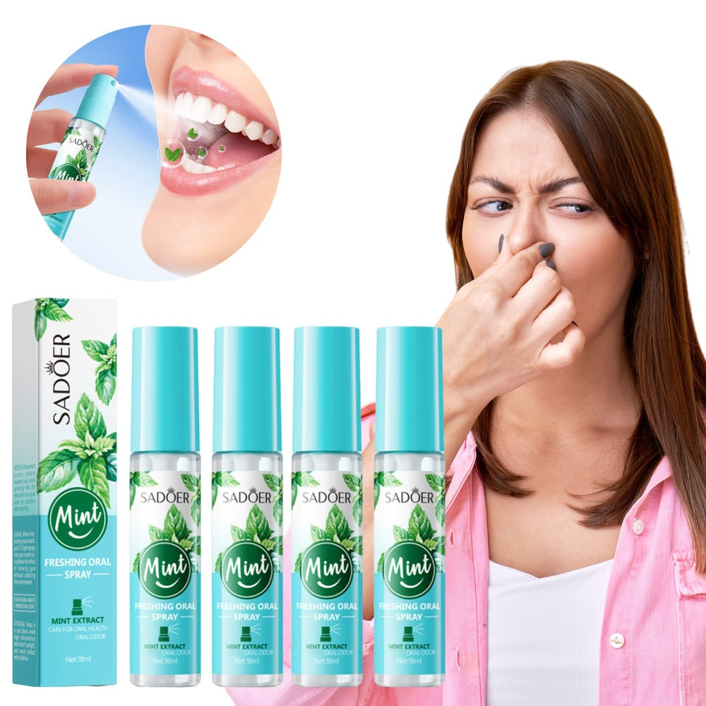Fresh Breath Spray with Mint & Tea Tree Essence — Portable Compact Oral Freshener for On-the-Go Use, Available in 2-Pack & 4-Pack, Ideal Gift for Any Occasion