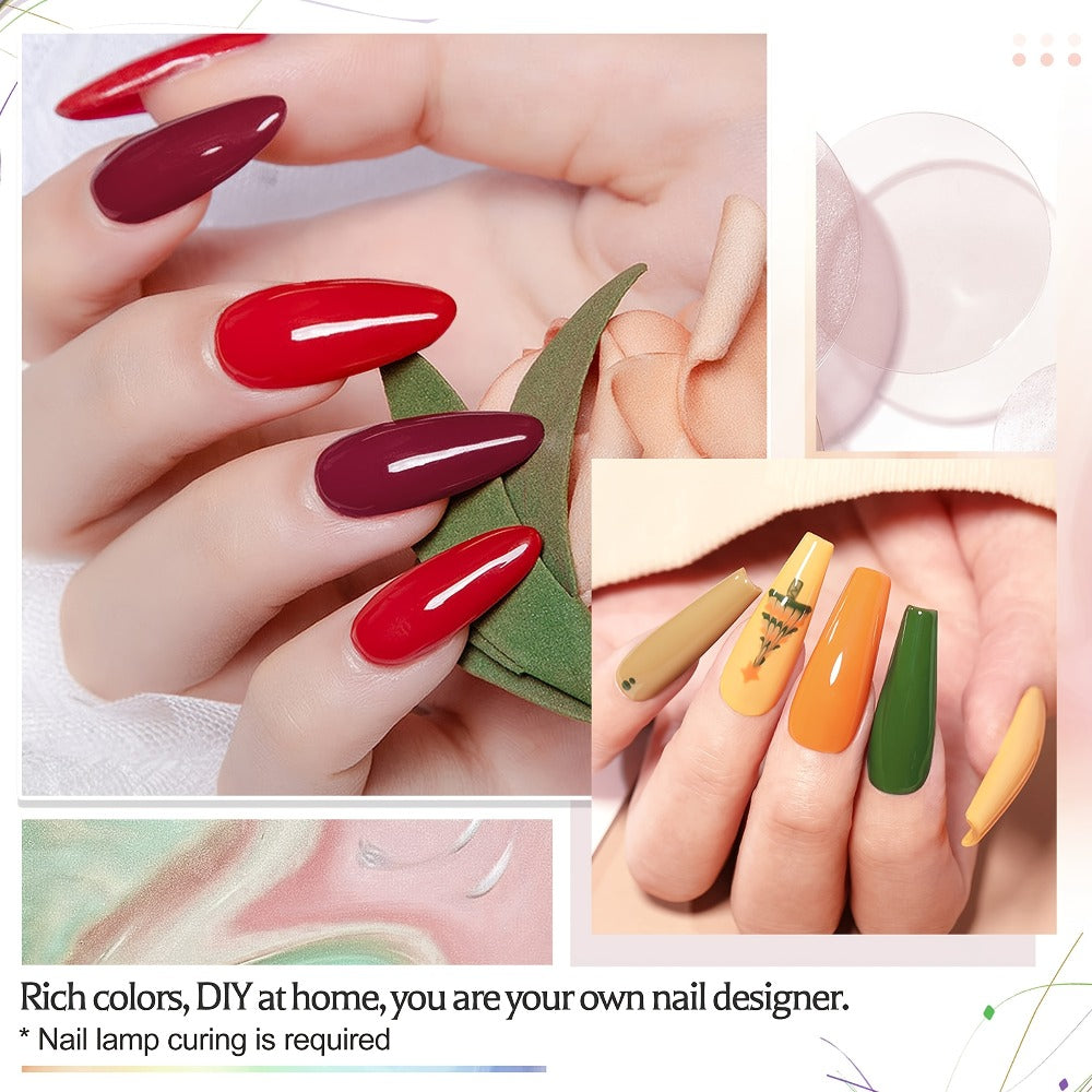 36pcs PC5 Gel Nail Polish Set - 32 Colors Gel Polish Kit Base Coat Glossy Matte And Glitter Top Coat Nail Polish Set Green Blue Red Pink Collection Gifts for Women