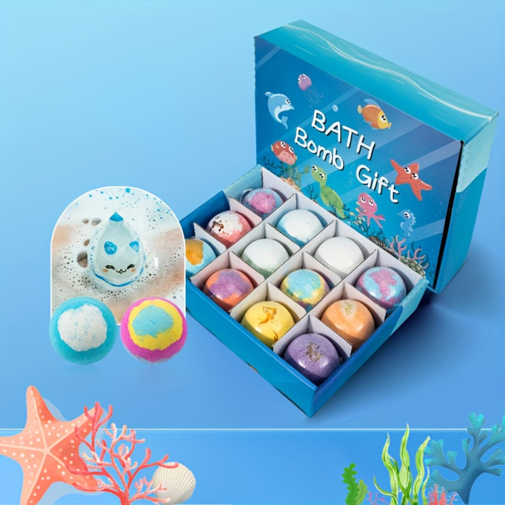 Ocean Bath Ball Set Rich Foam Essential Oil Explosion Shower Ball Comfortable Enjoyable Gift with Surprise Inside Perfect for Wife Girlfriend Sisters on Birthday Anniversary Valentine'S Day Holiday Gift for And Adults
