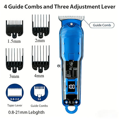 Professional Hair Clipper for Men - Cordless USB Rechargeable Electric Trimmer with Guide Comb, Ergonomic Design for Home Haircut & Shaving, Gift for Men