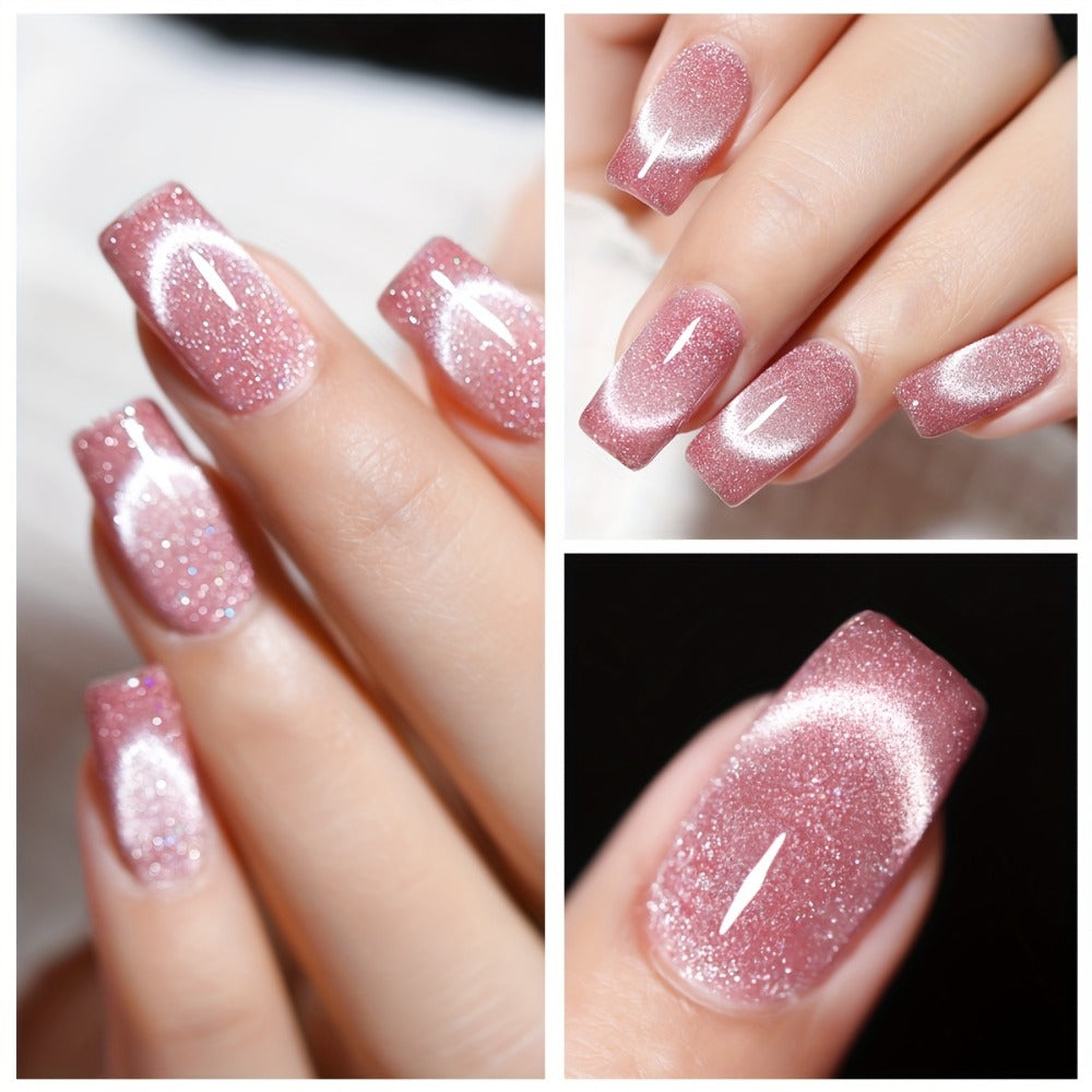 Cat Eye Nail Trends 2025 Holographic Nail Art 6Colors Set 0.51oz Reflective Cat'S Eye Magnetic Nail Gel Soaking LED Gel Salon Female Nail Art Tools Fashion Nail Gel