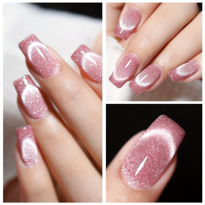Gel Nail Polish Set | Cat Eye Magnetic Nail Gel Kit - Photo Frame Bottle with Sparkling Stars & Dynamic Rhinestone Effects, UV/LED Soak Off Long Lasting Nail Art 6 Colors
