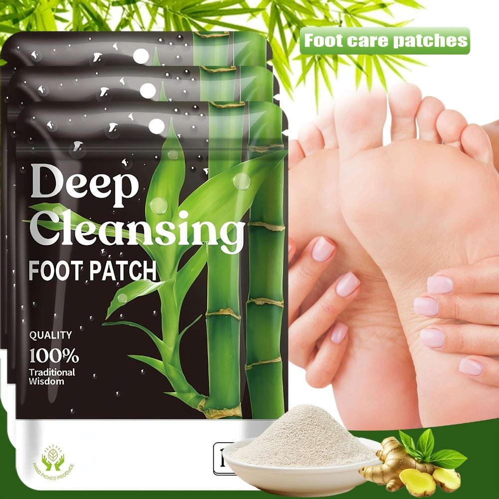 Foot Patch Set 50 150pcs Bamboo Vinegar Ginger Powder Deep Cleansing Moisturizing Detox Foot Pads Natural Plant Ingredients Alcohol Free Night Use