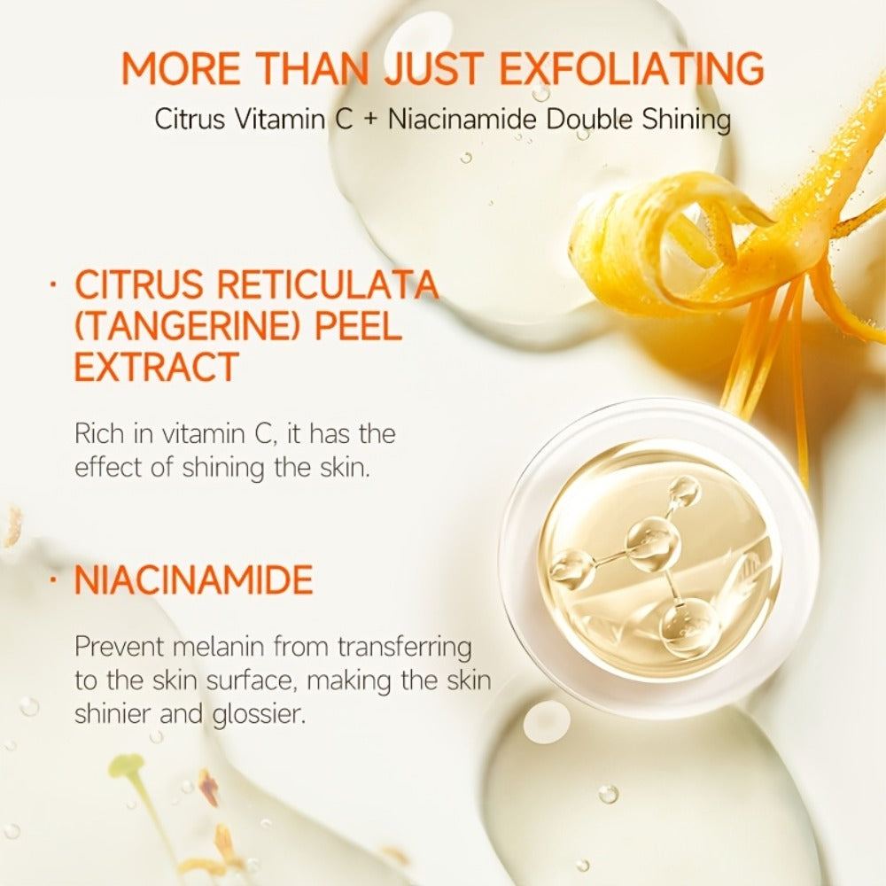 Facial Exfoliating Gel with Orange Enzyme 60g – Gentle Face & Body Scrub, Deep Pore Cleansing, Brightening, Moisturizing, Hypoallergenic for All Skin Types, 2-Pack
