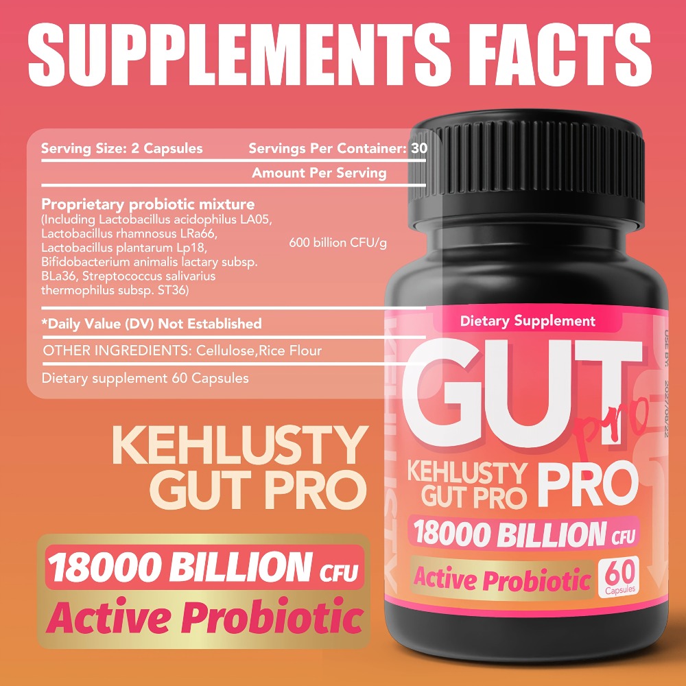 Probiotics 18000 Billion Active CFU, Lactobacillus & Bifidobacterium Strains Supporting Digestive And Gut Health, for Women & Men, 60 Capsules