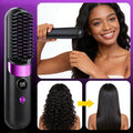 Ionic Hair Straightener Brush, USB-C Rechargeable And Adjustable Temperature - 3-In-1 Straightener for Frizz Control And Shine, Anti-Scald | Salon Results at Home