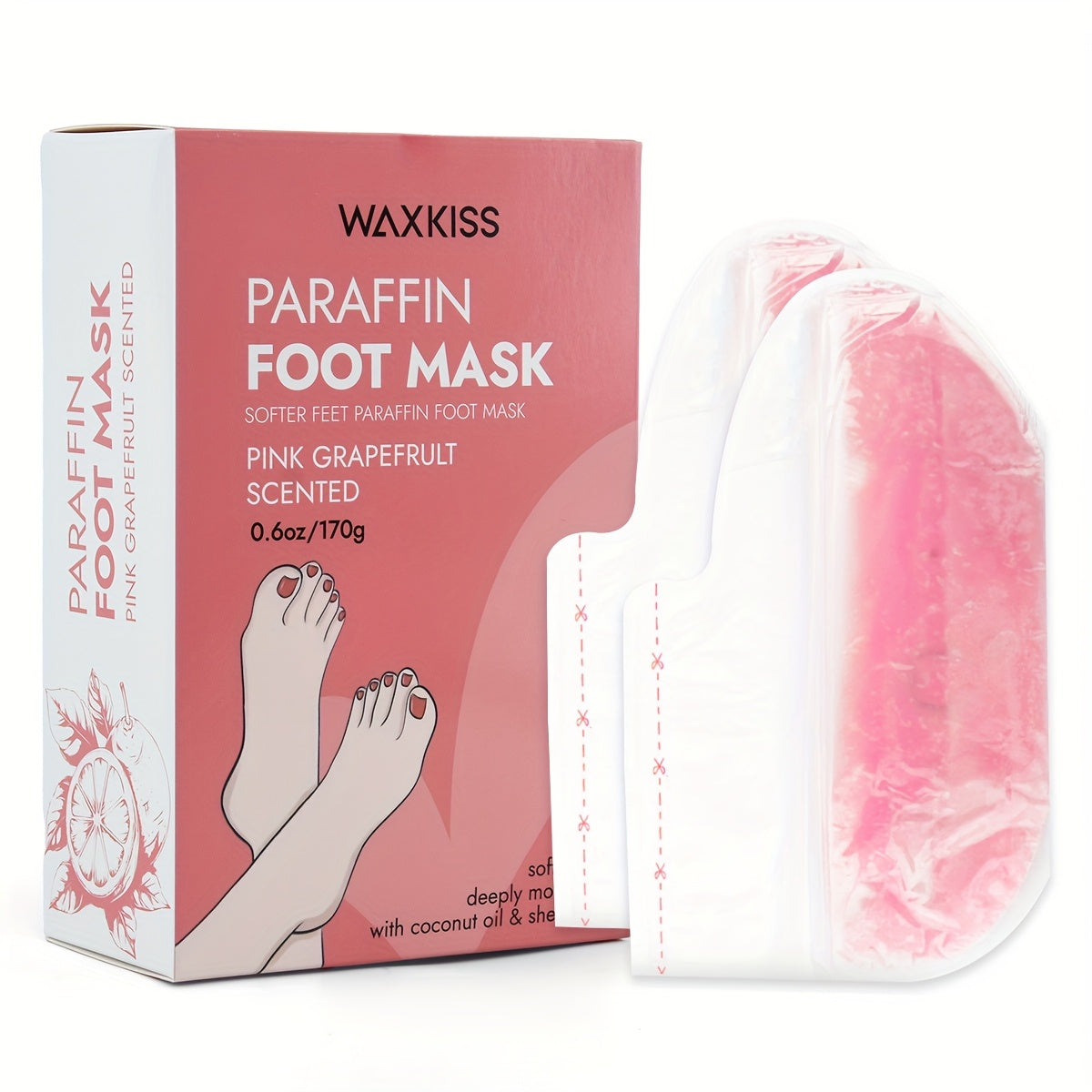 Paraffin Hand & Foot Mask — WAXKISS Moisturizing Wax Mask Set, Lavender & Grapefruit Scent, Non-Greasy Skin Softening Treatment | Portable Hand Foot Care Kit