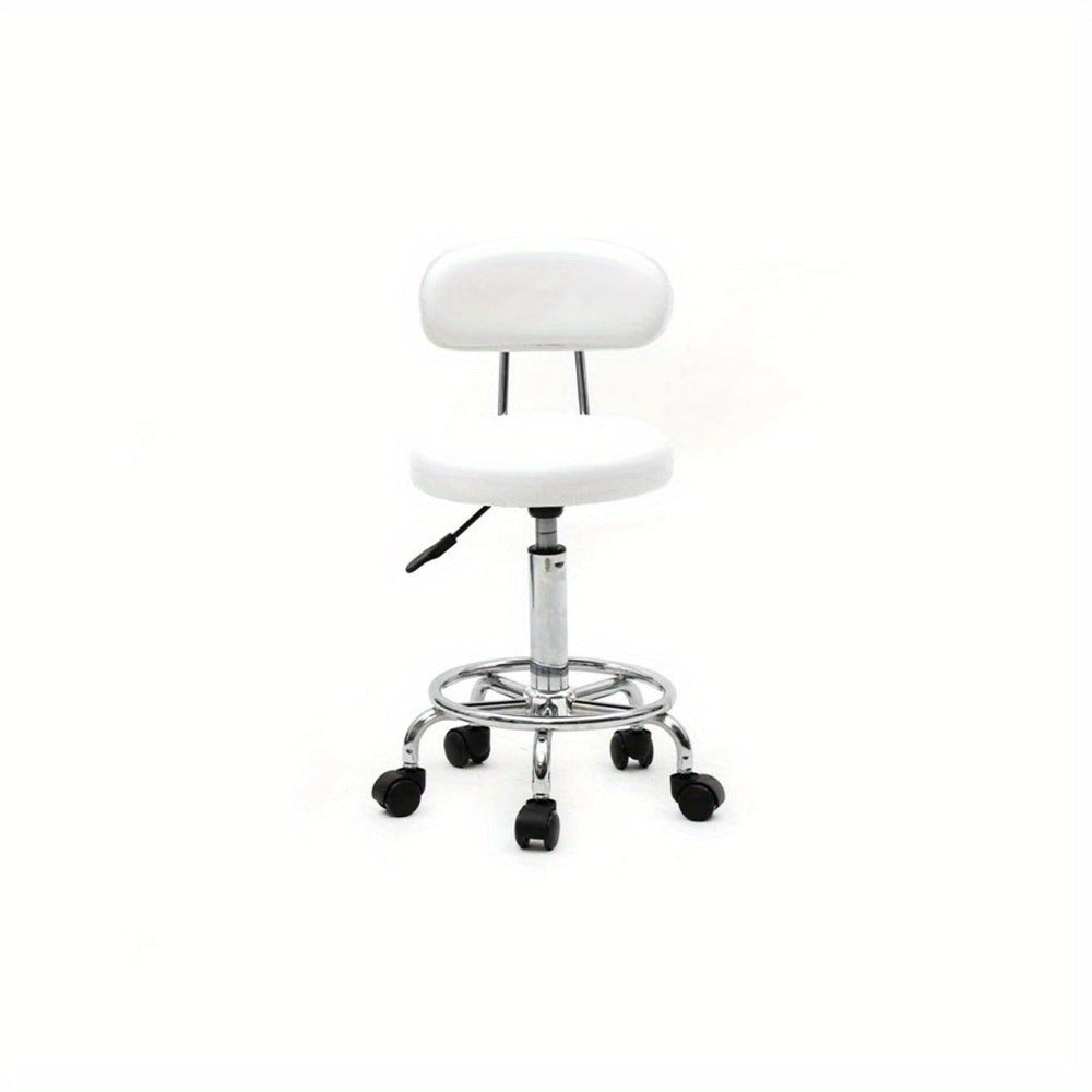 Round Shape Adjustable Salon Stool with Back and Line