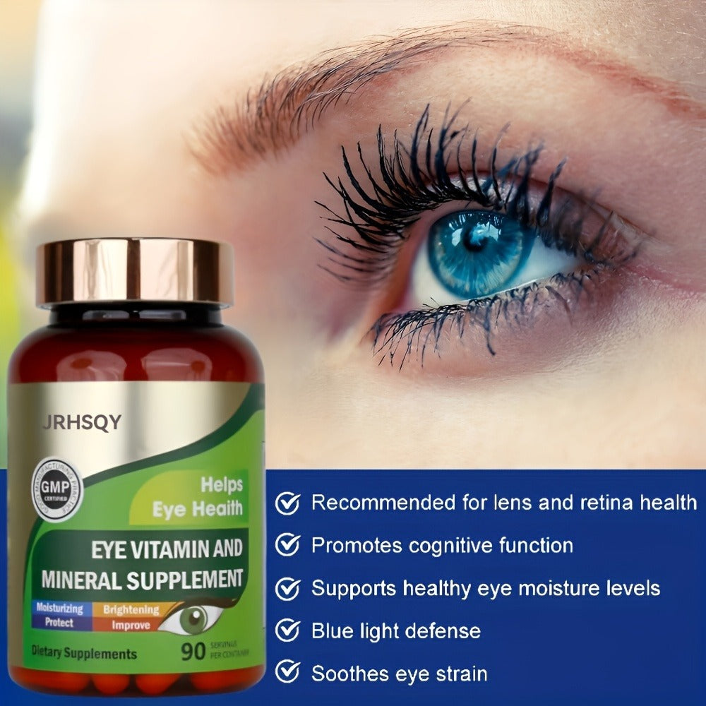 3 bottles Advanced Eye Vitamins and Mineral Supplement with Lutein& Zeaxanthin+ Zinc, Vitamin C& E- Supports Vision, Macular Health& Eye Health- 90 Count