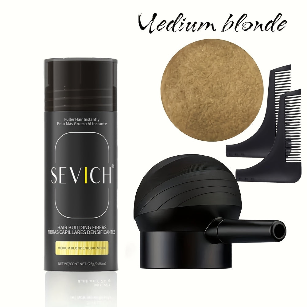 2-in-1 Hair Thickening Fiber Set—Powder + Applicator, Creates a Natural, Voluminous Effect, Suitable for All Hair Types