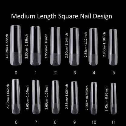 Press On Nails Square French Tip Luxury – Nude & White with AB Rhinestone & Handcrafted Floral Design | 10pcs Glossy Nail Set for Wedding, Party & Valentine's Day, S/M/L