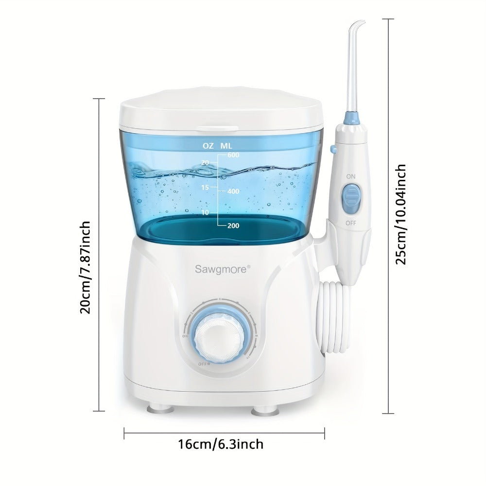 FC166 Water Flosser for Teeth/Braces, 20.29oz Large Capacity, 10 Adjustable Pressure Levels, 8 Family Nozzles, Professional Oral Irrigator for Teeth Cleaning, Electric Household Desktop Water Flosser and Electric Toothbrush, Birthday Gift
