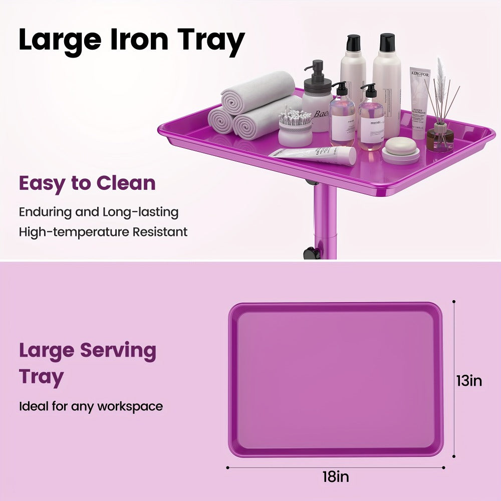 Salon Tray On Wheels- Premium Aluminum Tattoo Tray- Adjustable Salon Service Rolling Tray Hairdresser Cart With Spa Rolling Tray, Valentines Gifts, Valentines Day Gift For Her, Valentines Day Gift For Wife, Valentines Day Gift For Girlfriend