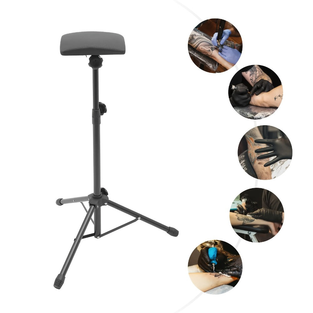 Local Warehouse Delivery Tattoo Tripod Set 15 Disposable Tattoo Pads 10 Tattoo Gloves Armrests Stable Arm And Leg Support Portable Adjustable Chair Suitable for Tattoo Salon Art Professional Tools Suitable for Tattoo Practice Tattoo Beginners