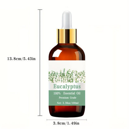 Eucalyptus Essential Oil 100ml - 100% Pure Therapeutic Grade Aromatherapy Oil for Hair Growth, Skin Care, Nail Strengthening, Massage & Relaxation - Natural Body Oil for Men & Women